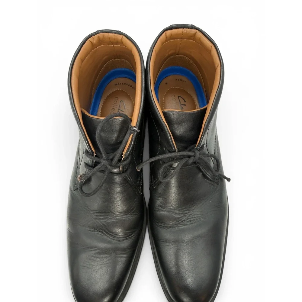 Clarks Mens Black Leather Chukka Boots Lace Up Ankle Dress Boots 26139190